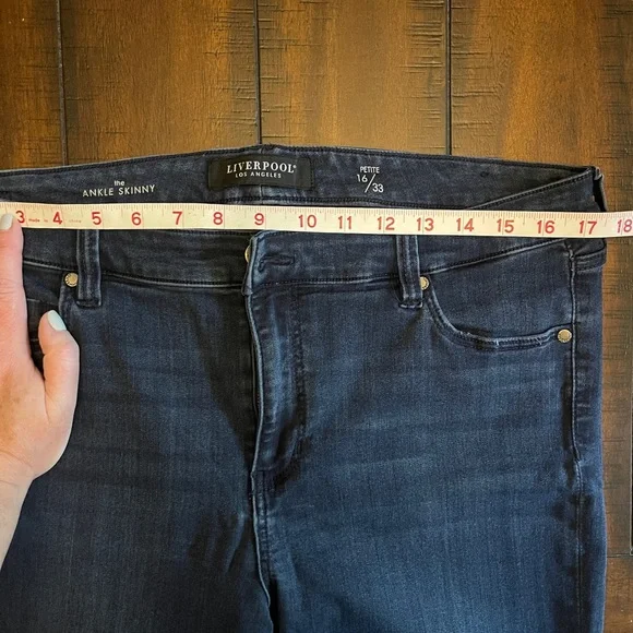 LIVERPOOL Blue Skinny Stretch Jeans Classic Denim, size 16/33 - Picture 3 of 5